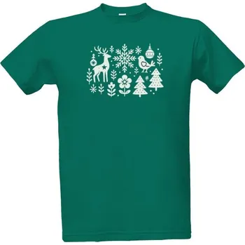 Pánské tričko T-shock Tričko s potiskem Vánoční folklorní motiv 1 pánské