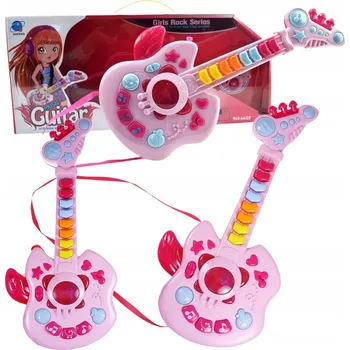Hudební nástroj pro děti INTERAKTIVNÍ KYTARA PRO DĚTI SVĚTELNÉ A ZVUKOVÉ EFEKTY HUDEBNÍ NÁSTROJ