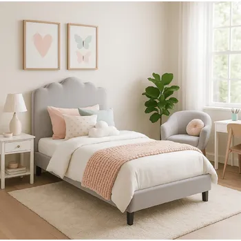 Postel JAKS Postel šedá buklé látka 90 × 200 cm Crater