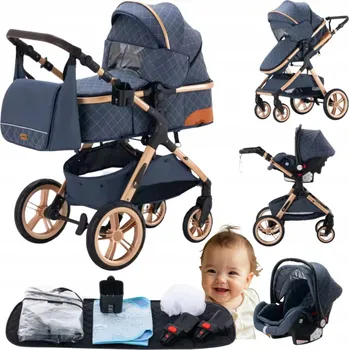 Kočárek MULTIFUNKČNÍ DĚTSKÝ KOČÁREK SKLÁDACÍ S AUTOSEDAČKOU YAZOCO