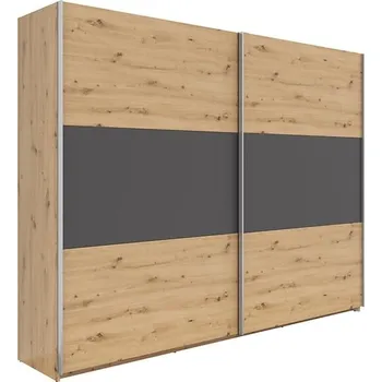 Šatní skříň Skříň Saturn 270 - Black Red White - BRW Grafit / Dub Artisan 270x210 cm