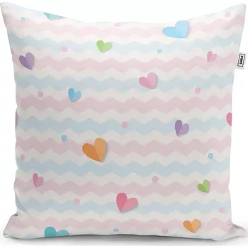 Polštář Sablio Polštář Barevná srdíčka - 50x50 cm