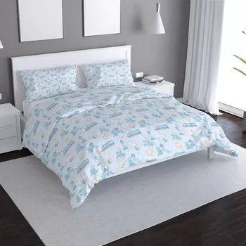 Povlečení Sablio Povlečení Stavebnice a vláčky - 140x200 / 90x70