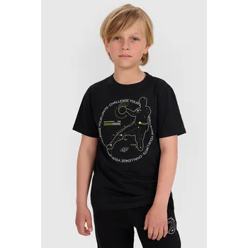 Chlapecké tričko 4F dětské tričko černé bavlna velikost 134