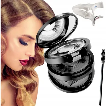 Umělé řasy MAGNETICKÉ ŘASY 3D UMĚLÉ DLOUHÉ SADA 4 PÁRY + PINZETA ZRCÁTKO