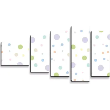 Obraz Sablio Obraz - 5-dílný Barevné puntíky - 100x60 cm