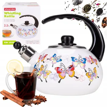 Varná konvice Konvice tradiční ocelová smaltovaná Kamille 2,5 l vícebarevná