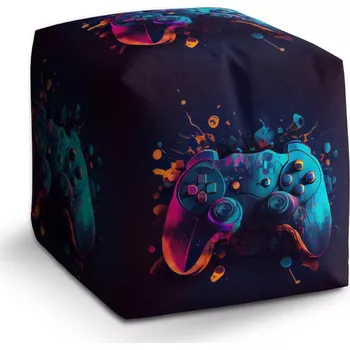 Taburet Sablio Taburet Cube Ovladač Abstract: 40x40x40 cm