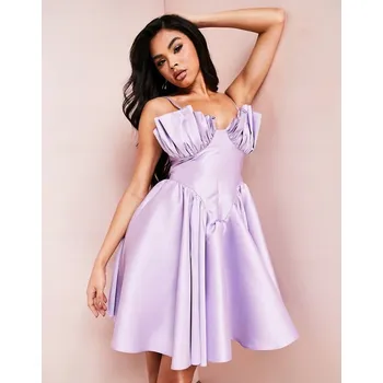 Dámské šaty ASO LUXE LILKOVÉ ŠATY S ŘASENÍM (38)