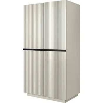 Šatní skříň BOGART. Dvoudveřová skříň Nicole, kašmír / černé úchyty