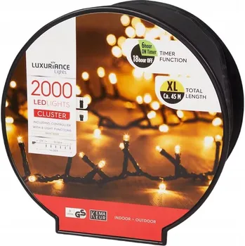 Vánoční dekorace Vánoční osvětlení na stromeček Luxuriance Lights venkovní, délka 39,98 m, 1000 LED světýlek