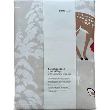 Povlečení Vánoční povlečení z mikrovlákna Home&you 160x200 JELENEK srnka