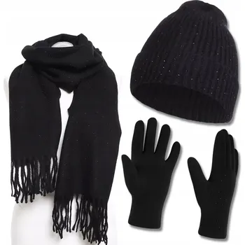 Čepice Moraj sada: čepice, rukavice, šála, univerzální velikost, černá
