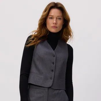 Dámské sako Reserved - Obleková vesta z viskózové směsi - tmavě šedá - 297GF-90X - 297GF-90X-L