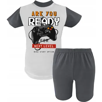 Chlapecké pyžamo CHLAPECKÉ BAVLNĚNÉ PYŽAMO S KRÁTKÝM RUKÁVEM A KRÁTKÝMI KRAŤASY LETNÍ VELIKOST 146