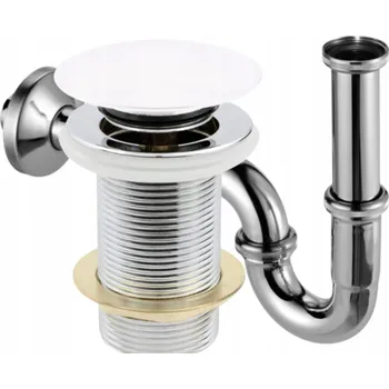 Sifon Sifon/Polsifon pro bidet trubkový s krytkou + zátka klik-klak bílá