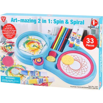 Dětské razítko PLAYGO - Úžasné úmění 2 v 1 otočná a spirálová sada 33 ks