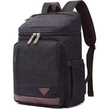 Městský batoh Canvasio plátěný canvas retro batoh Navas Černý 20L