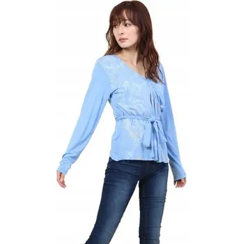 Podprsenka DESIGUAL MODRÁ BLŮZKA S VZOROVANÝM VZOREM A ZAVAZOVÁNÍM (M)