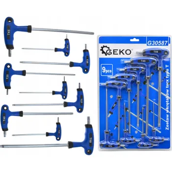 Šroubovák SADA ŠROUBOVÁKŮ TORX TYP T 9 PRVKŮ OCEL CHROM-VANADOVÁ CrV