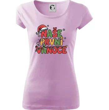 Dámské tričko Naše první Vánoce - Dámské triko Pure - XS ( Orchid )