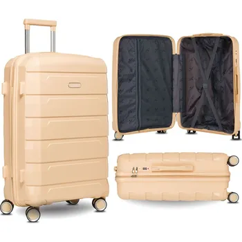 Peterson kufr z polypropylenu střední velikosti s tvrdou skořepinou Barva: Béžová