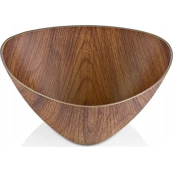 Salátová Mísa plastová, trojúhelníková, dřevěná, 20 cm