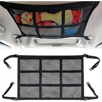 autokoberec POŘÁDNÁ VELKÁ SÍŤ DO AUTA POD STŘECHU DVOJITÁ KAPSA 90x65cm