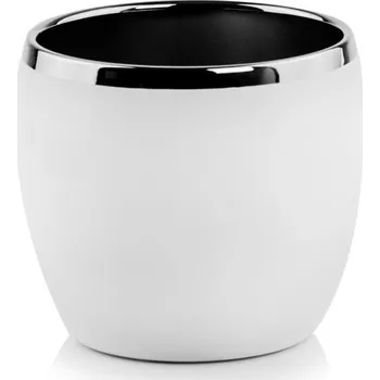 Květináč Květináč keramika bílá, šedá Polnix 9 cm x 11 x 9 cm