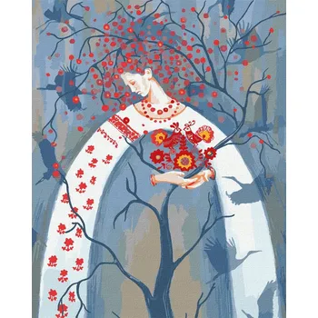 Obraz MALOVÁNÍ PODLE ČÍSEL S RÁMEM Obrazy k vymalování - Strom Života 40x50 cm