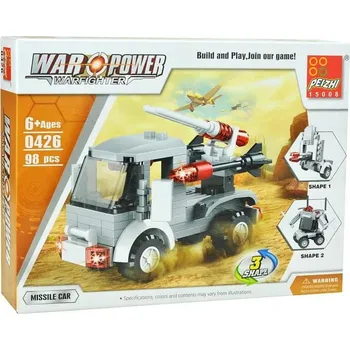 ostatní stavebnice Stavebnice 98 dílků War Power - raketové auto