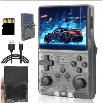 Herní konzole R36S Otevřená herní konzole 128GB Černá + 32GB Paměťová karta