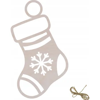 Vánoční dekorace Vánoční Koule Dřevěná vánoční ozdoba na vánoční stromeček Vánoční ponožka na dárky 9 Cm