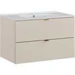 Comad Koupelnová skříňka s keramickým umyvadlem Dalia Cashmere 80 cm - kašmír