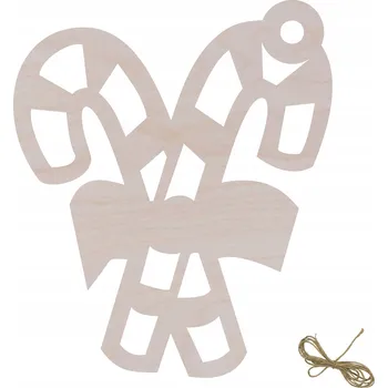 Vánoční dekorace Vánoční Koule Dřevěná na vánoční stromeček Vánoční přívěsek Cukrová hůlka 9 Cm