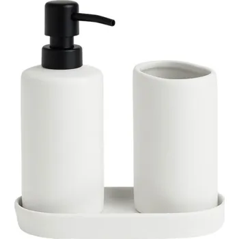 Dávkovač mýdla Sada koupelnových doplňků Bathroom Solutions 3 kusy, bílá