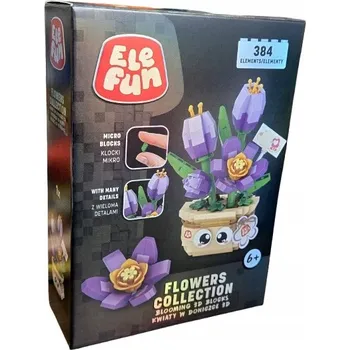 ostatní stavebnice ELEFUN STAVEBNICE BLOKY stavebnice KVĚTINY V KVĚTINÁČI 3D 384 dílků 324