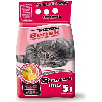 Podestýlka pro kočku Super Benek bentonitová stelivo pro kočky Citrusová svěžest 5l