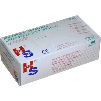 Vyšetřovací rukavice Jednorázové latexové rukavice vyšetřovací lehce pudrované MSM 100 ks - velikost L