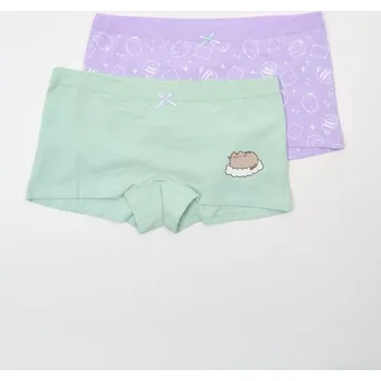 Dívčí spodní prádlo Sinsay - Sada 2 boxerek Pusheen The Cat - vícebarevná - 415DS-MLC - 415DS-MLC-U14