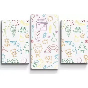 Obraz Sablio Obraz - 3-dílný Barevná školka - 75x50 cm