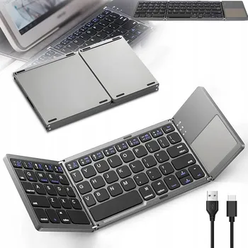 Klávesnice Bezdrátová Bluetooth skládací klávesnice pro tablet s touchpadem