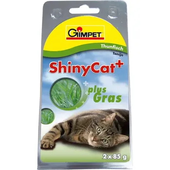 Volný čas Gimpet ShinyCat tuňák+kočičí tráva 2x70g (16x)