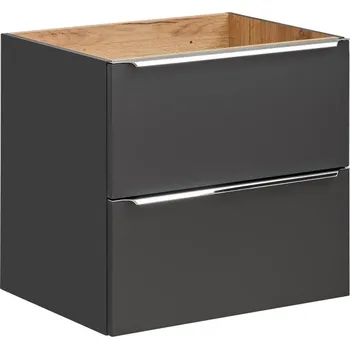 Šatní skříň Skříňka pod umyvadlo 60 cm Dub Craft Zlatý/Černý Mat MDF 2 Zásuvky