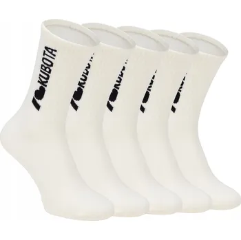 Pánské ponožky 5-BALENÍ BAVLNĚNÝCH DÁMSKÝCH PONOŽKY I LOVE KUBOTA KRÉMOVÉ VYSOKÉ 36-40
