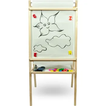 Obraz Magnetická tabule 3TOYS otočná křídová dřevěná 43x95 cm