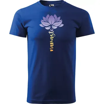 Sablio Tričko s potiskem Namaste - modré 5XL