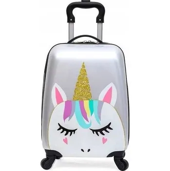 JEDNOROŽEC KUFR NA KOLEČKÁCH PRO DĚTI KABINOVÝ PŘÍRUČNÍ ZAVAZADLO 4 KOLEČKA
