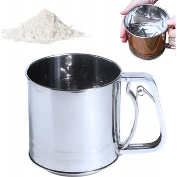 Cedník a síto SÍTO OCELOVÉ PROSÍVACÍ SÍTKO NA MOUKU CUKR MOUČKOVÝ