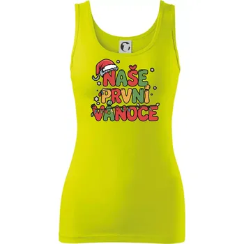 Dámské tričko Naše první Vánoce - Dámské tílko - M ( Limetková )